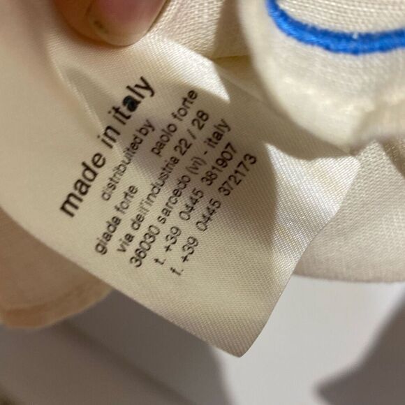 Giada Forte Resort Women's Ivory Wool Linen Long Sleeve Embroidered Top Size XL - Picture 9 of 9